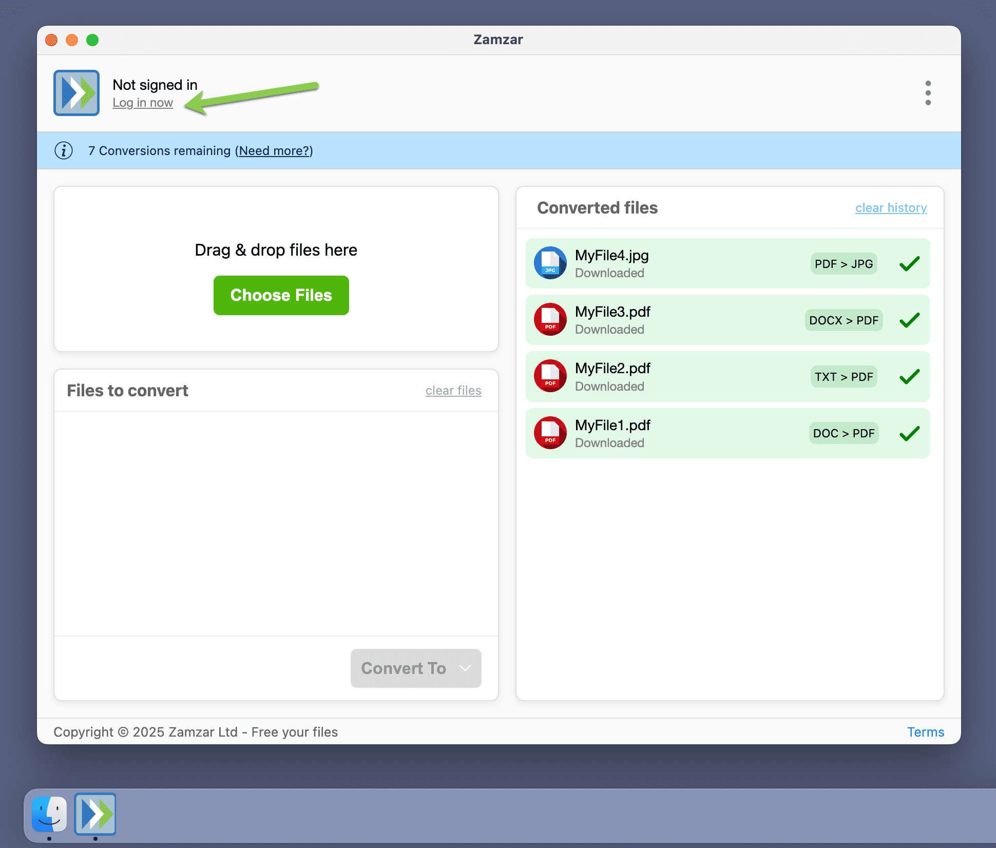 Highlights the login link